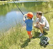 camping peche fils pere